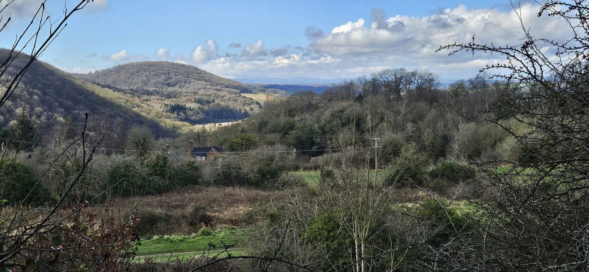View from lane at entry to Beeches Field